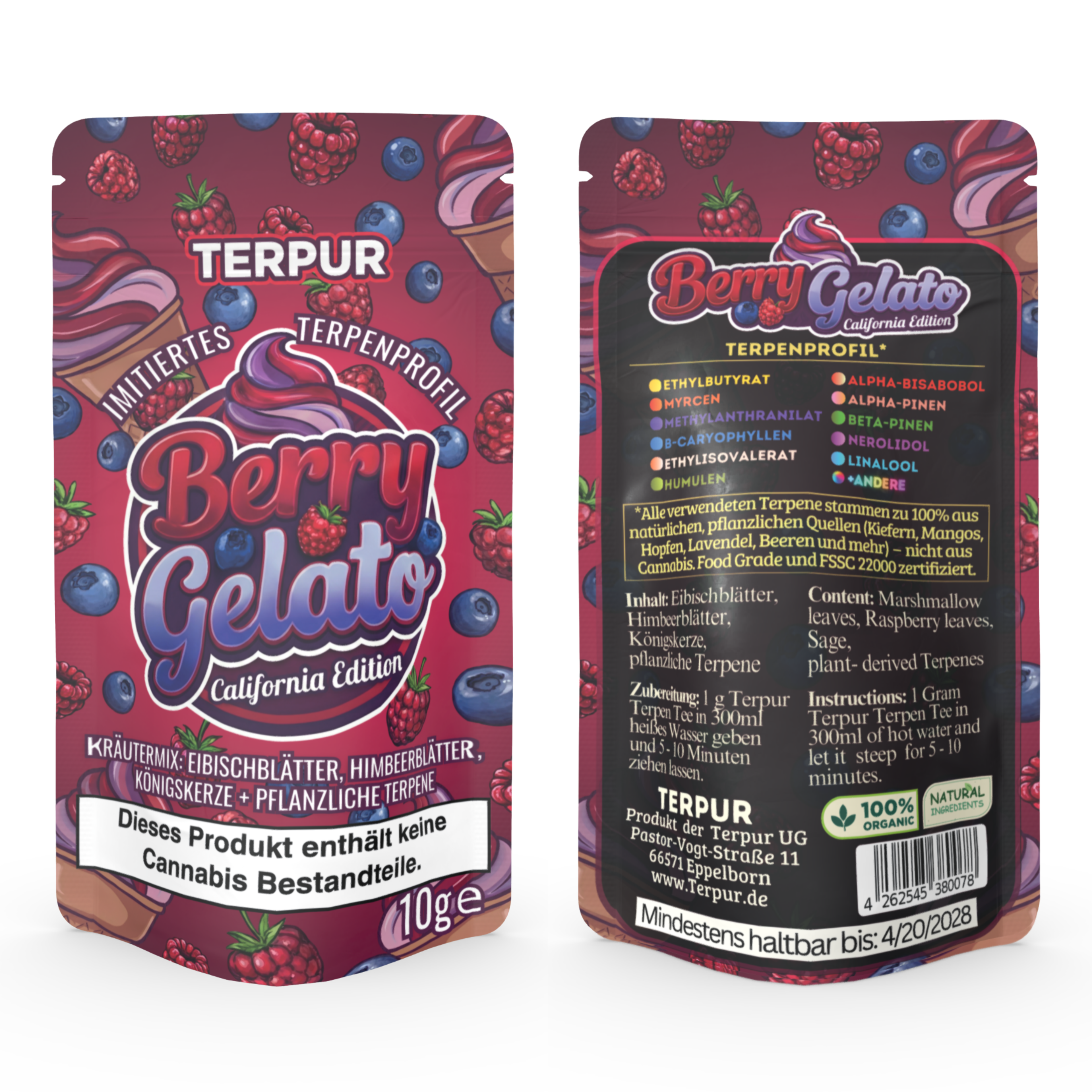 Berry Gelato 10g Kräutermischung im Aromabeutel, wiederverschließbar